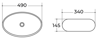 Накладная раковина Charus Northwall 700-022B 49см чёрный